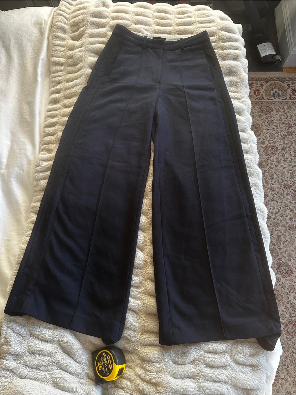 ME & EM Wide-Leg Pleated Women’s Pants in Black US2 Size